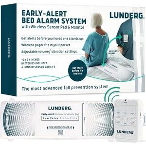 Lunderg Early Alert Bed Alarm System w/ Wireless Sensor Pad and Monitor OPEN BOX